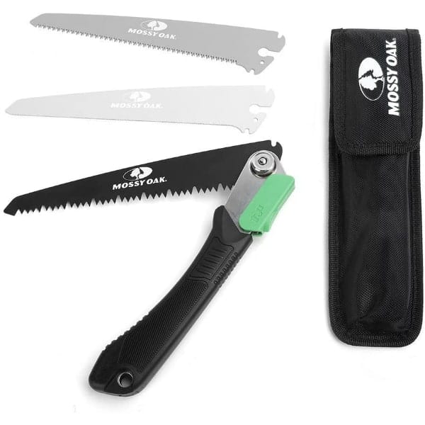 MOSSY-OAK-Folding-Hand-Saw-for-Wood-Bone-PVC-Tree-Pruning-Camping-Hunting-Solid-TPR-Soft-Grip-with-Different-Blades-and-Pouch