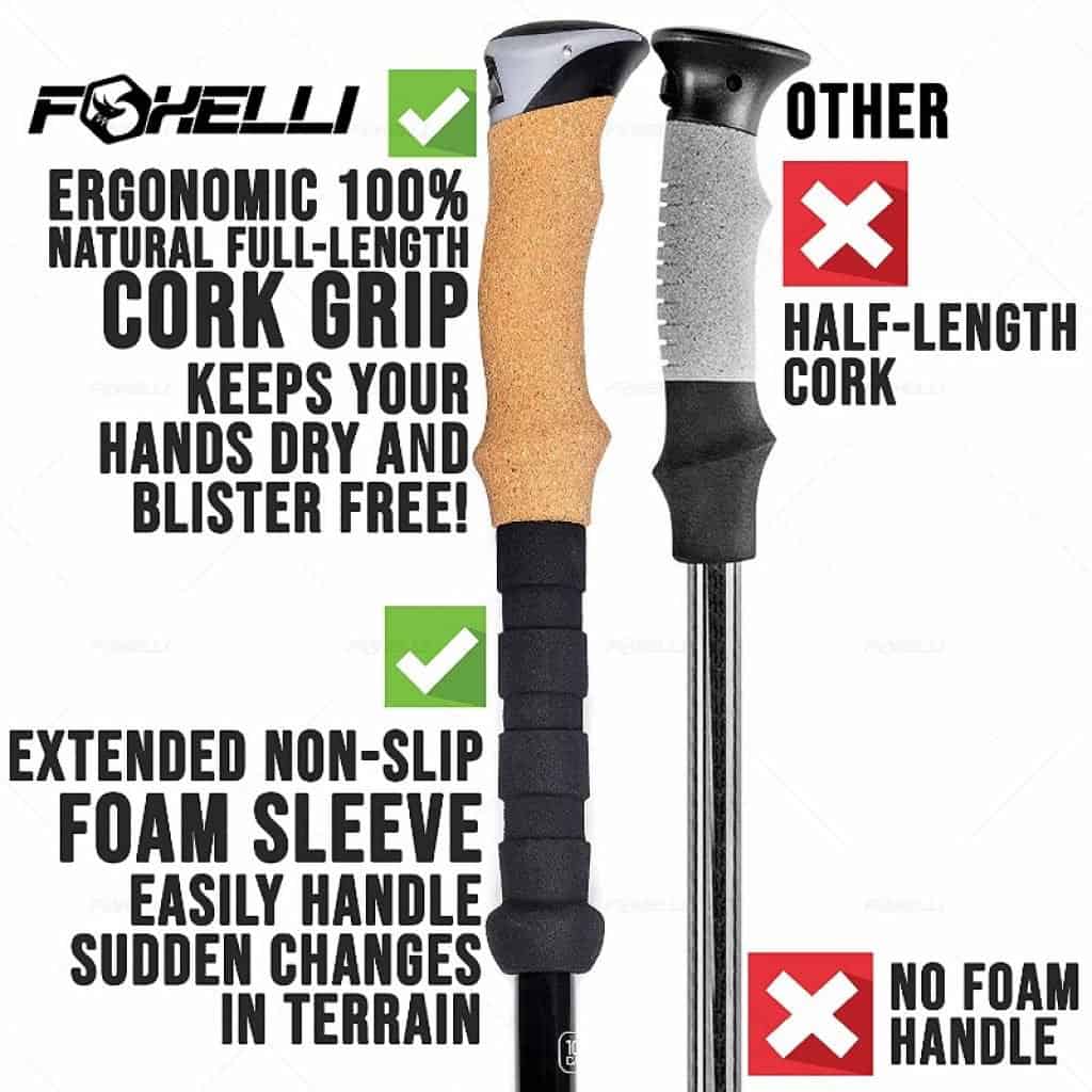foxelli carbon fiber trekking poles