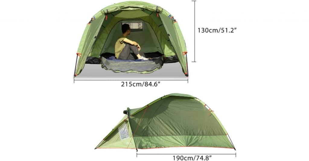MoKo Waterproof Family Camping Tent Sizes