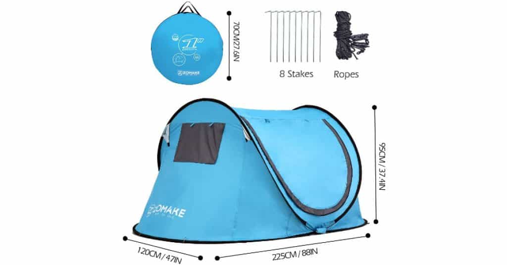 ZOMAKE Pop Up Tent sizes