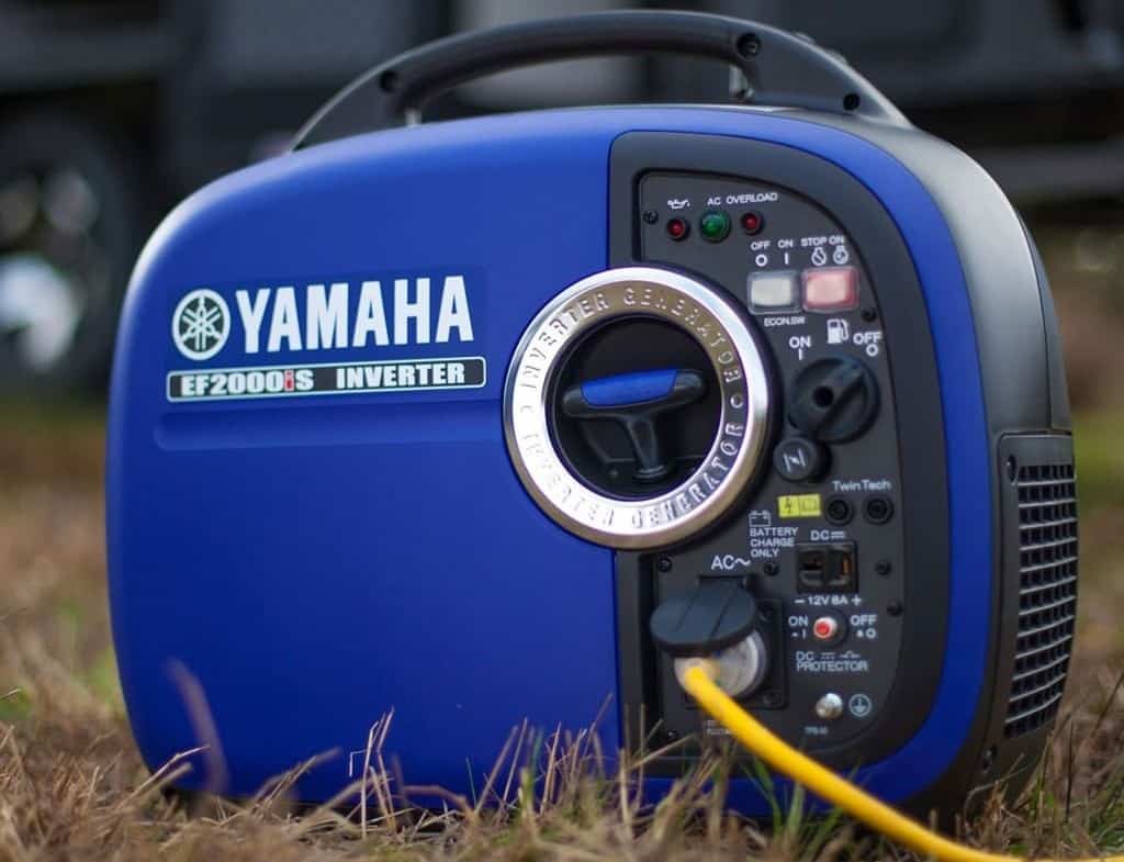 compact blue generator for camping