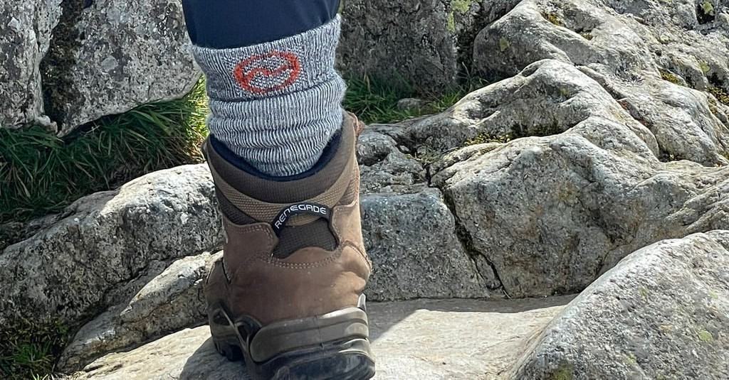 hiking boot and sock