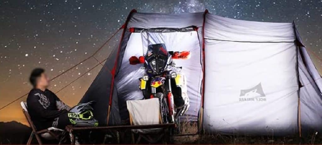 Tent for motorcycles at night WW