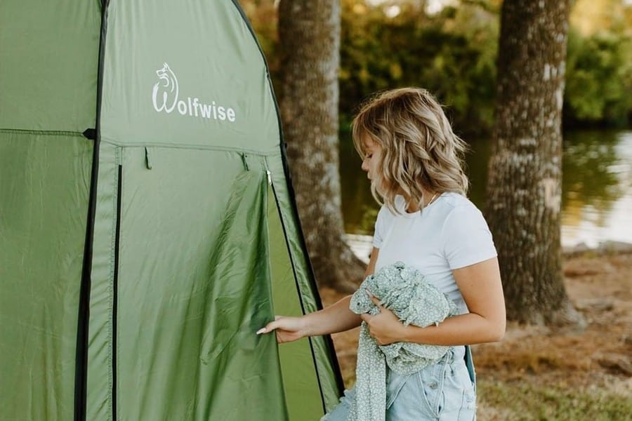 Camping shower tent Green