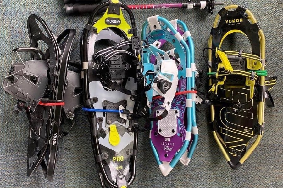 Different types of snowshoes for hiking