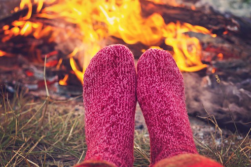 Wool Socks near Fire